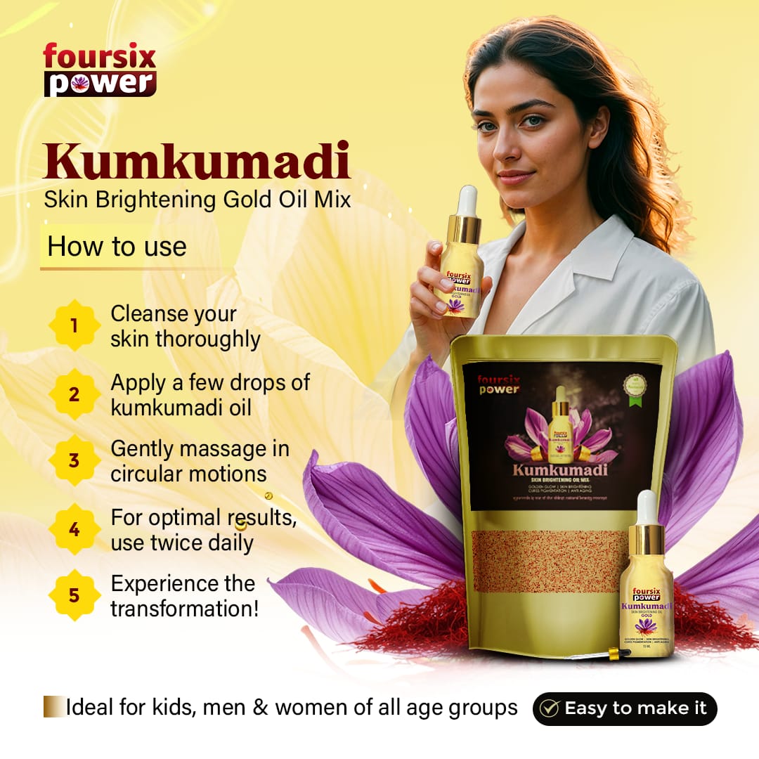 Kumkumadi Skin Brightening Oil Gold ( 50% Extra Saffron & Goat Milk )