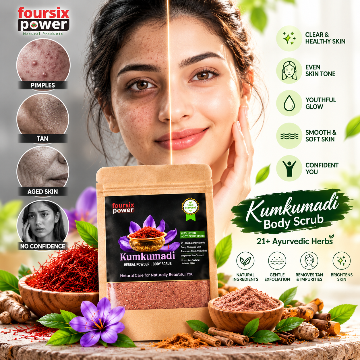 Kumkumadi Herbal Face & Body Scrub